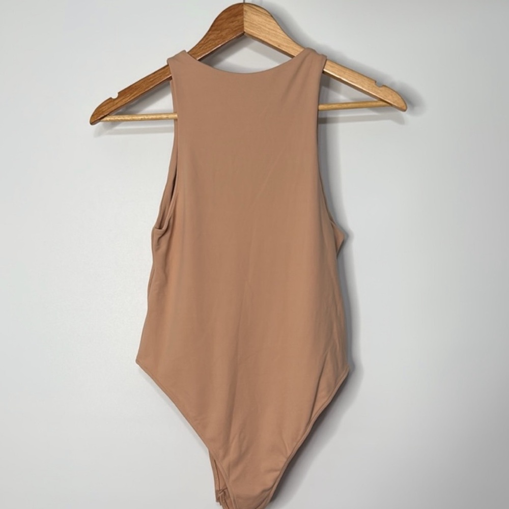 Zara Chic Tan High-Neck Bodysuit